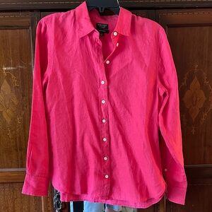 J. Crew Fuchsia Linen Shirt